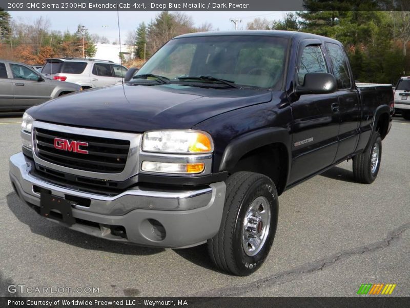 Deep Blue Metallic / Dark Pewter 2005 GMC Sierra 2500HD Extended Cab 4x4