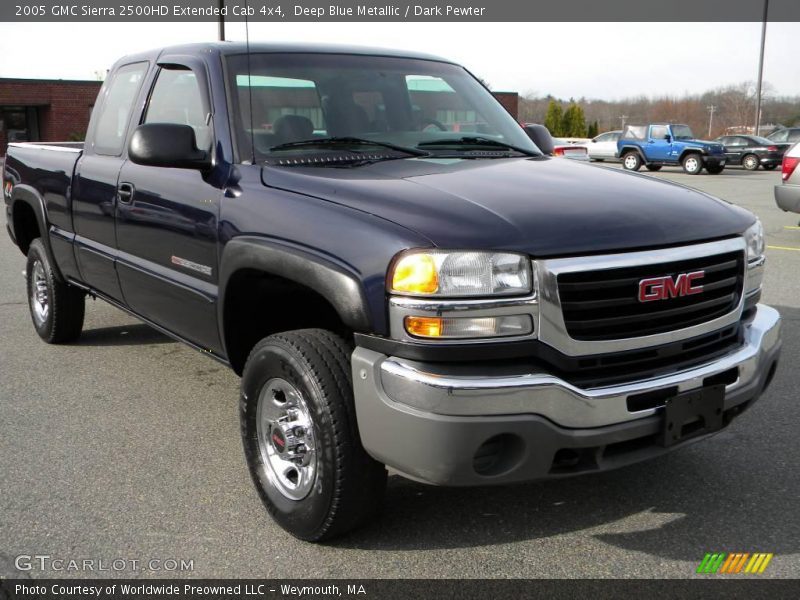 Deep Blue Metallic / Dark Pewter 2005 GMC Sierra 2500HD Extended Cab 4x4