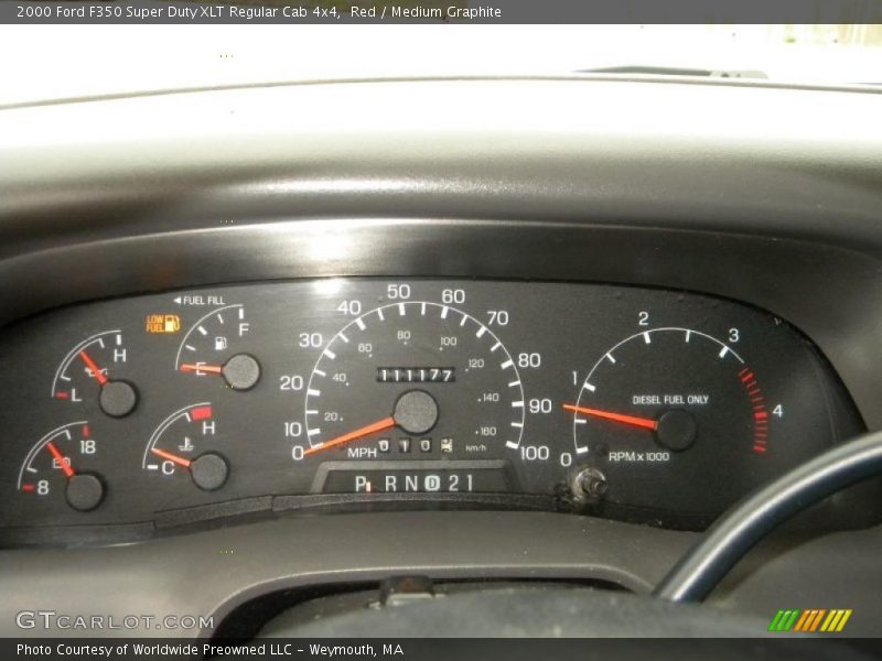 Red / Medium Graphite 2000 Ford F350 Super Duty XLT Regular Cab 4x4