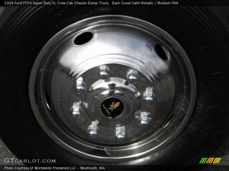 Dark Green Satin Metallic / Medium Flint 2004 Ford F550 Super Duty XL Crew Cab Chassis Dump Truck