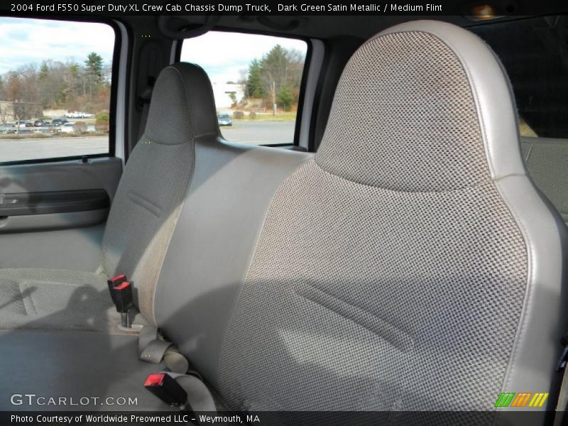 Dark Green Satin Metallic / Medium Flint 2004 Ford F550 Super Duty XL Crew Cab Chassis Dump Truck