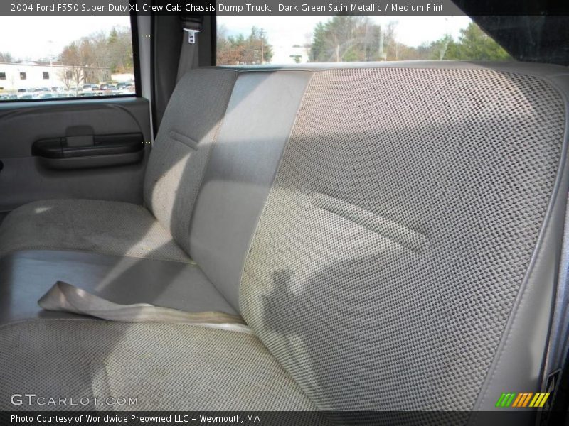Dark Green Satin Metallic / Medium Flint 2004 Ford F550 Super Duty XL Crew Cab Chassis Dump Truck