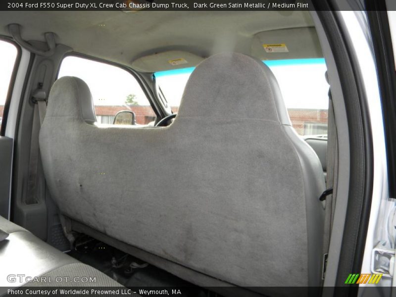 Dark Green Satin Metallic / Medium Flint 2004 Ford F550 Super Duty XL Crew Cab Chassis Dump Truck