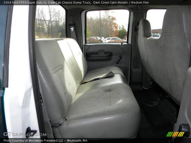 Dark Green Satin Metallic / Medium Flint 2004 Ford F550 Super Duty XL Crew Cab Chassis Dump Truck
