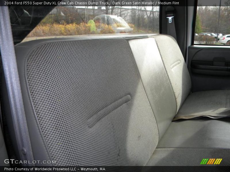 Dark Green Satin Metallic / Medium Flint 2004 Ford F550 Super Duty XL Crew Cab Chassis Dump Truck