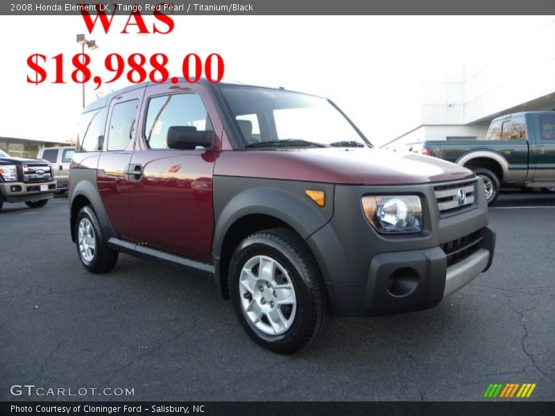 Tango Red Pearl / Titanium/Black 2008 Honda Element LX