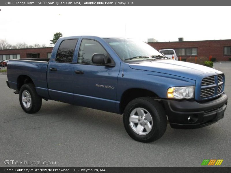 Atlantic Blue Pearl / Navy Blue 2002 Dodge Ram 1500 Sport Quad Cab 4x4