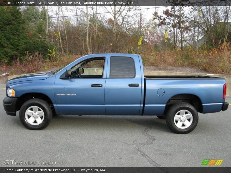 Atlantic Blue Pearl / Navy Blue 2002 Dodge Ram 1500 Sport Quad Cab 4x4
