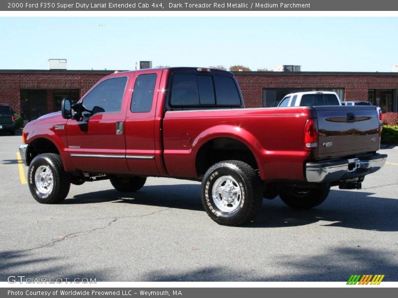 Dark Toreador Red Metallic / Medium Parchment 2000 Ford F350 Super Duty Lariat Extended Cab 4x4
