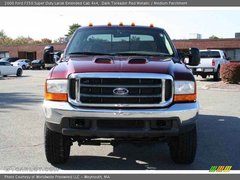Dark Toreador Red Metallic / Medium Parchment 2000 Ford F350 Super Duty Lariat Extended Cab 4x4