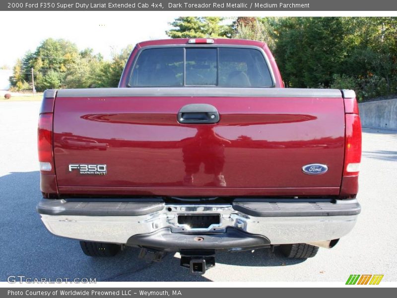 Dark Toreador Red Metallic / Medium Parchment 2000 Ford F350 Super Duty Lariat Extended Cab 4x4