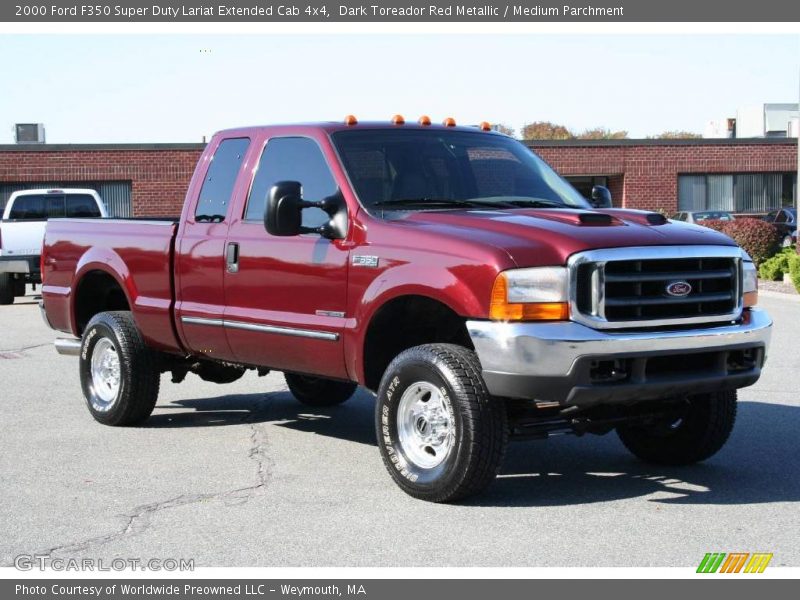 Dark Toreador Red Metallic / Medium Parchment 2000 Ford F350 Super Duty Lariat Extended Cab 4x4