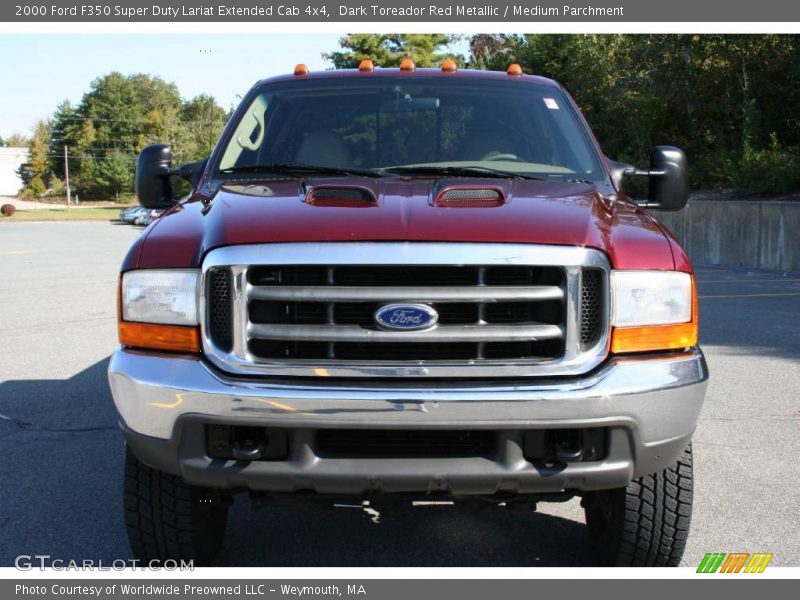 Dark Toreador Red Metallic / Medium Parchment 2000 Ford F350 Super Duty Lariat Extended Cab 4x4