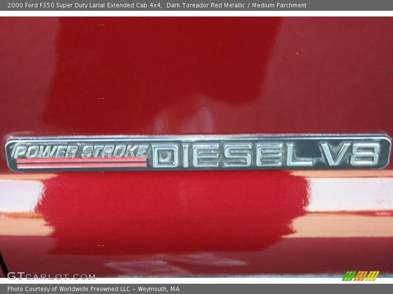 Dark Toreador Red Metallic / Medium Parchment 2000 Ford F350 Super Duty Lariat Extended Cab 4x4