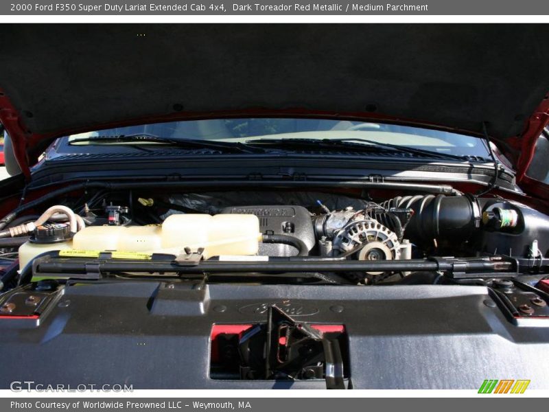 Dark Toreador Red Metallic / Medium Parchment 2000 Ford F350 Super Duty Lariat Extended Cab 4x4