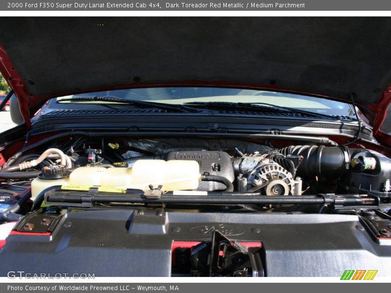 Dark Toreador Red Metallic / Medium Parchment 2000 Ford F350 Super Duty Lariat Extended Cab 4x4