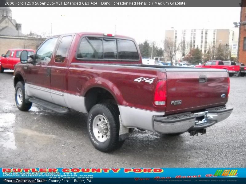 Dark Toreador Red Metallic / Medium Graphite 2000 Ford F250 Super Duty XLT Extended Cab 4x4