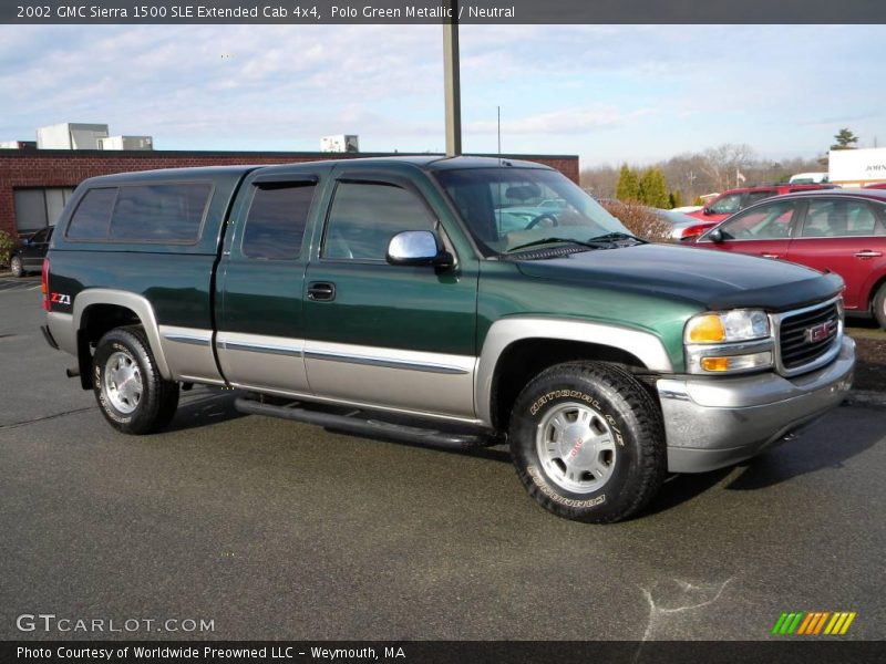 Polo Green Metallic / Neutral 2002 GMC Sierra 1500 SLE Extended Cab 4x4