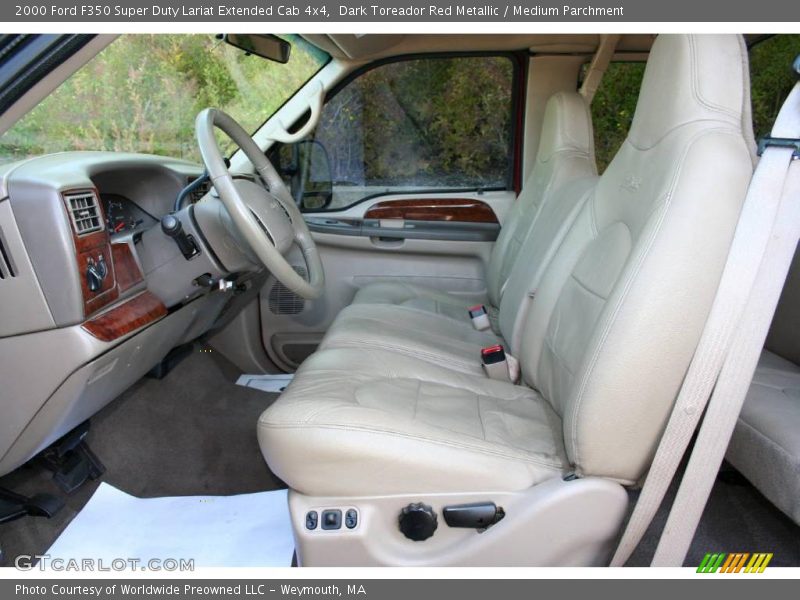 Dark Toreador Red Metallic / Medium Parchment 2000 Ford F350 Super Duty Lariat Extended Cab 4x4