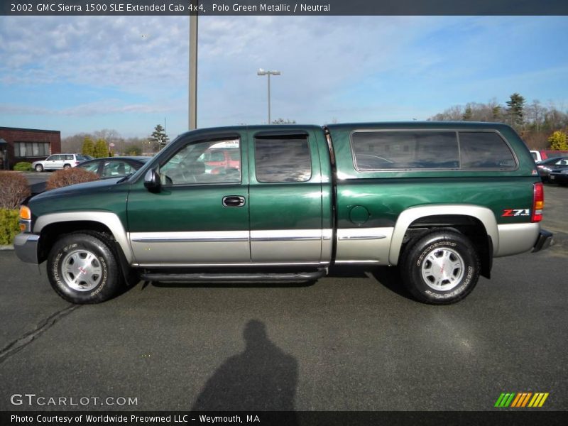 Polo Green Metallic / Neutral 2002 GMC Sierra 1500 SLE Extended Cab 4x4