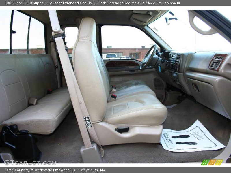 Dark Toreador Red Metallic / Medium Parchment 2000 Ford F350 Super Duty Lariat Extended Cab 4x4