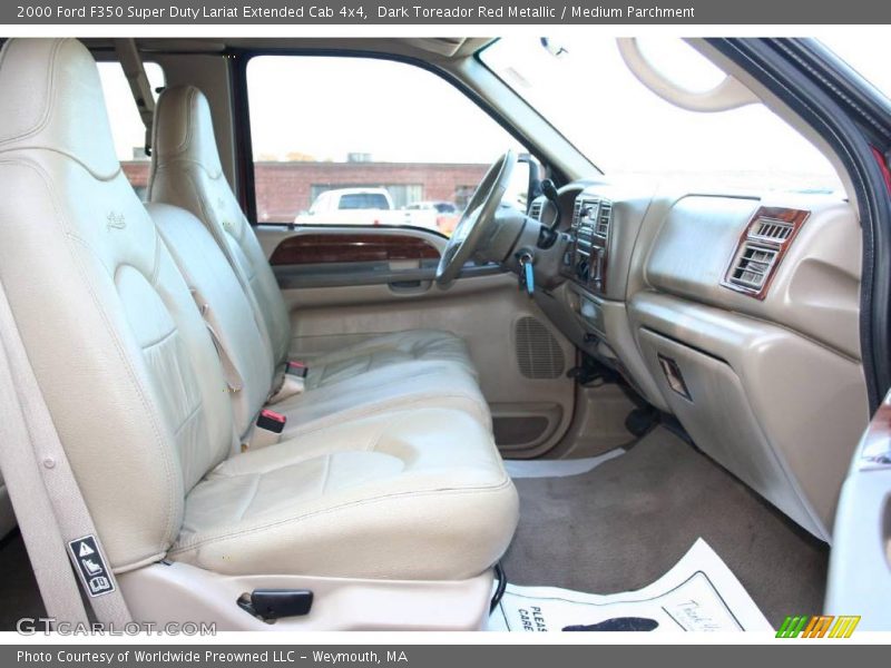 Dark Toreador Red Metallic / Medium Parchment 2000 Ford F350 Super Duty Lariat Extended Cab 4x4