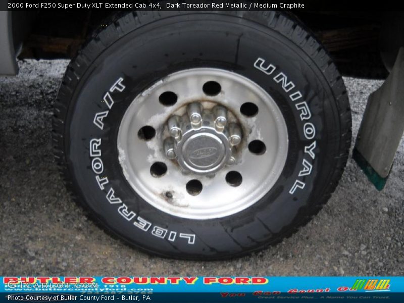 Dark Toreador Red Metallic / Medium Graphite 2000 Ford F250 Super Duty XLT Extended Cab 4x4