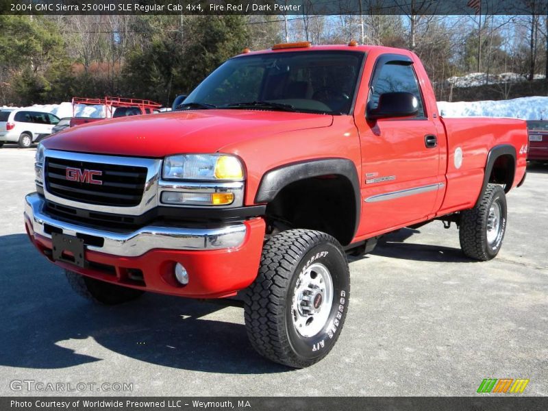 Fire Red / Dark Pewter 2004 GMC Sierra 2500HD SLE Regular Cab 4x4