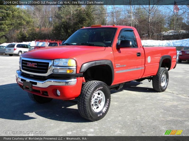 Fire Red / Dark Pewter 2004 GMC Sierra 2500HD SLE Regular Cab 4x4