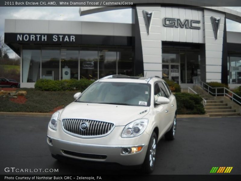 White Diamond Tricoat / Cashmere/Cocoa 2011 Buick Enclave CXL AWD