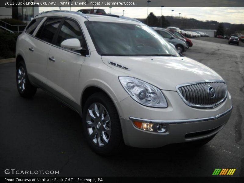 White Diamond Tricoat / Cashmere/Cocoa 2011 Buick Enclave CXL AWD