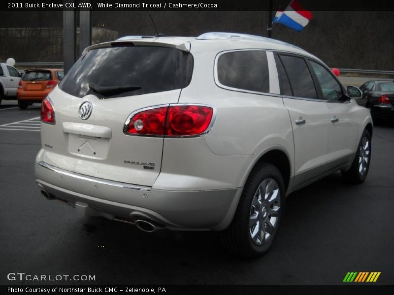 White Diamond Tricoat / Cashmere/Cocoa 2011 Buick Enclave CXL AWD