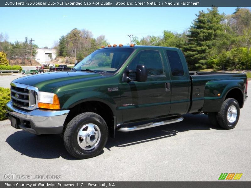 Woodland Green Metallic / Medium Parchment 2000 Ford F350 Super Duty XLT Extended Cab 4x4 Dually
