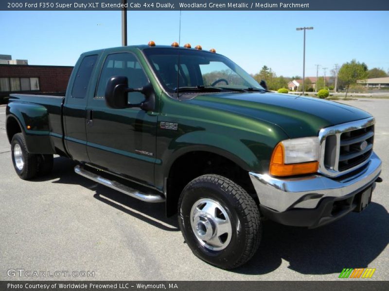 Woodland Green Metallic / Medium Parchment 2000 Ford F350 Super Duty XLT Extended Cab 4x4 Dually