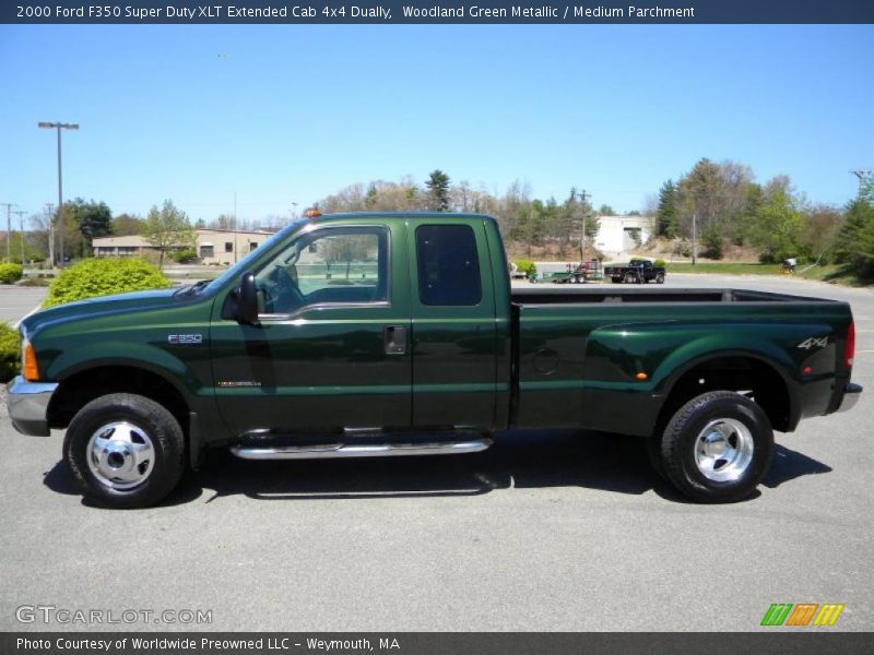 Woodland Green Metallic / Medium Parchment 2000 Ford F350 Super Duty XLT Extended Cab 4x4 Dually