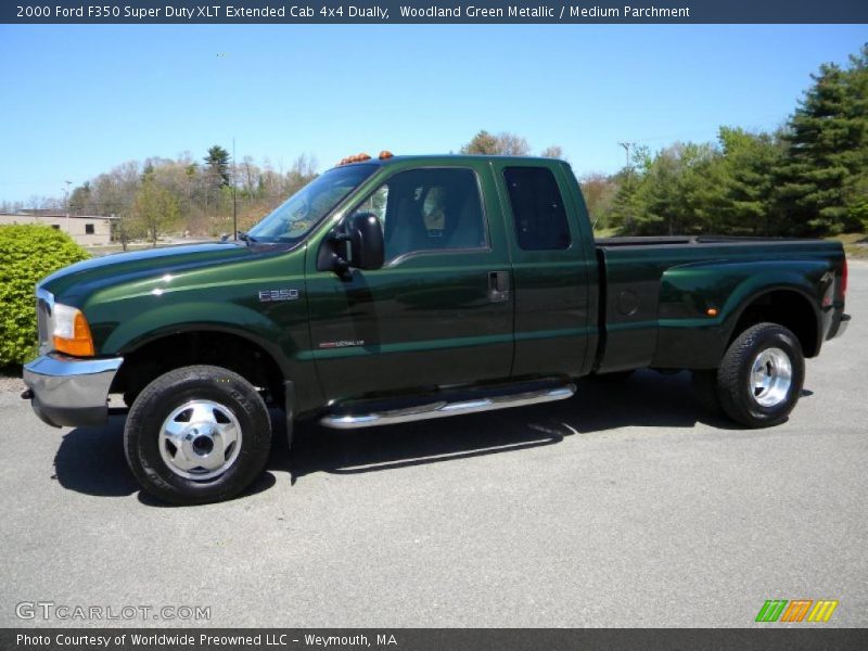 Woodland Green Metallic / Medium Parchment 2000 Ford F350 Super Duty XLT Extended Cab 4x4 Dually