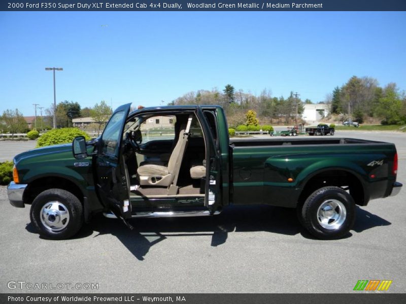 Woodland Green Metallic / Medium Parchment 2000 Ford F350 Super Duty XLT Extended Cab 4x4 Dually