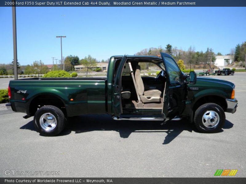 Woodland Green Metallic / Medium Parchment 2000 Ford F350 Super Duty XLT Extended Cab 4x4 Dually