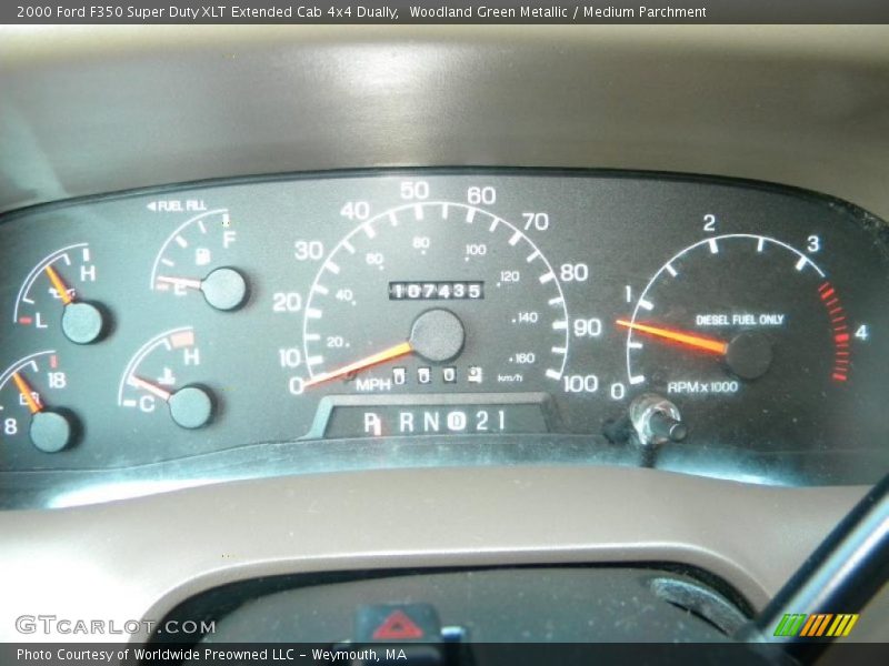 Woodland Green Metallic / Medium Parchment 2000 Ford F350 Super Duty XLT Extended Cab 4x4 Dually