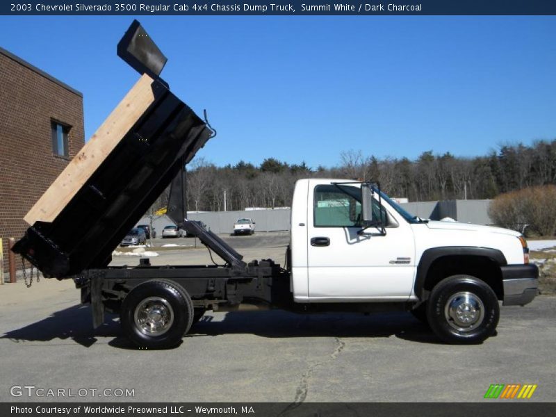  2003 Silverado 3500 Regular Cab 4x4 Chassis Dump Truck Summit White