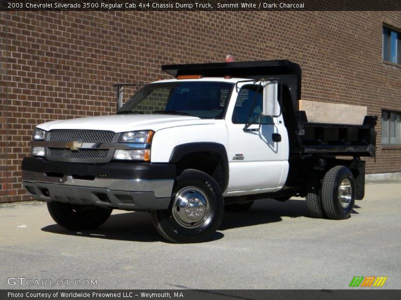 Summit White / Dark Charcoal 2003 Chevrolet Silverado 3500 Regular Cab 4x4 Chassis Dump Truck