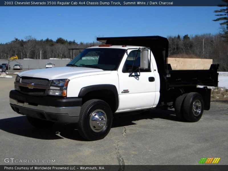 Summit White / Dark Charcoal 2003 Chevrolet Silverado 3500 Regular Cab 4x4 Chassis Dump Truck