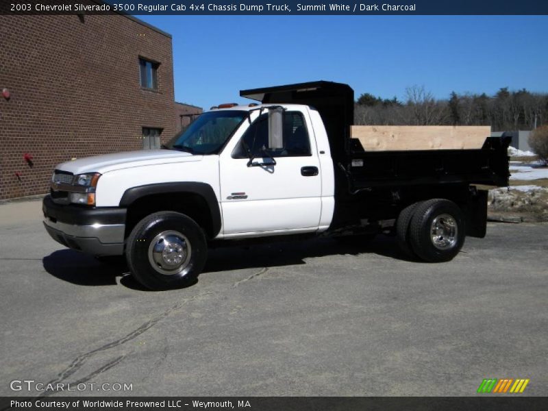 Summit White / Dark Charcoal 2003 Chevrolet Silverado 3500 Regular Cab 4x4 Chassis Dump Truck