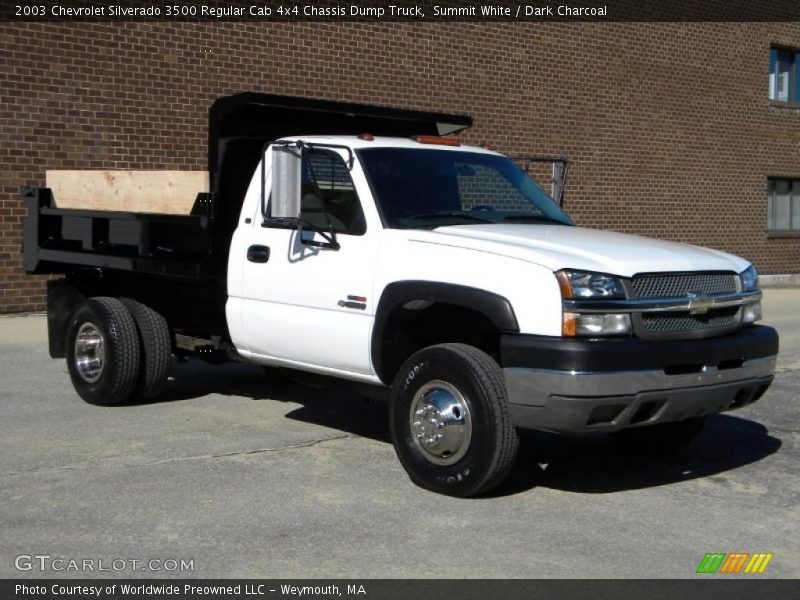 Summit White / Dark Charcoal 2003 Chevrolet Silverado 3500 Regular Cab 4x4 Chassis Dump Truck