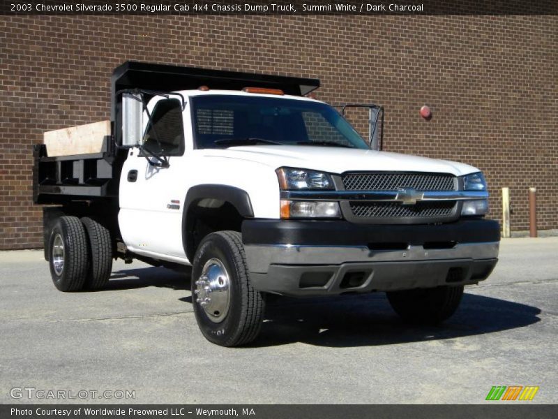 Summit White / Dark Charcoal 2003 Chevrolet Silverado 3500 Regular Cab 4x4 Chassis Dump Truck