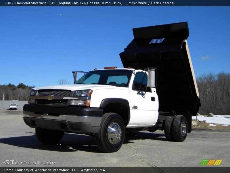 Summit White / Dark Charcoal 2003 Chevrolet Silverado 3500 Regular Cab 4x4 Chassis Dump Truck