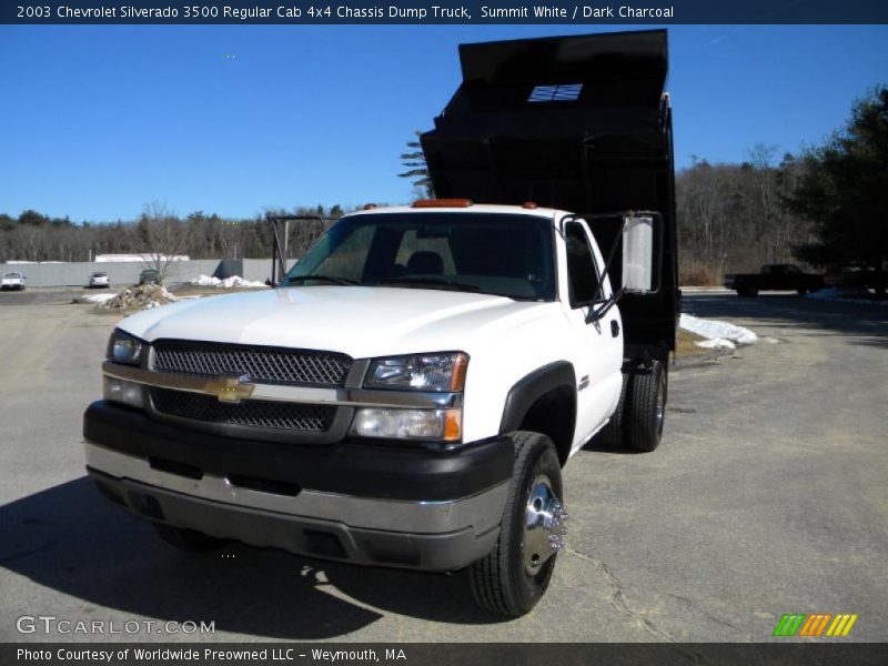 Summit White / Dark Charcoal 2003 Chevrolet Silverado 3500 Regular Cab 4x4 Chassis Dump Truck