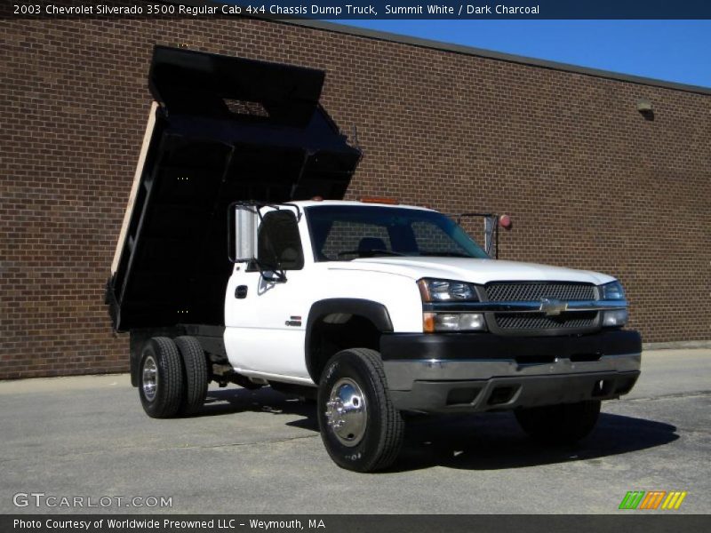 Summit White / Dark Charcoal 2003 Chevrolet Silverado 3500 Regular Cab 4x4 Chassis Dump Truck