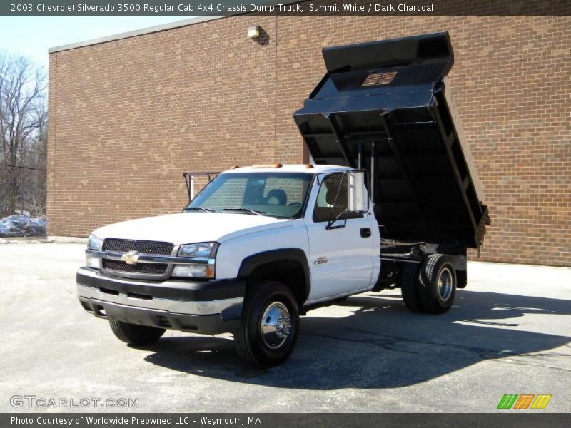 Summit White / Dark Charcoal 2003 Chevrolet Silverado 3500 Regular Cab 4x4 Chassis Dump Truck