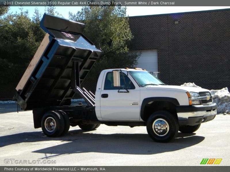 Summit White / Dark Charcoal 2003 Chevrolet Silverado 3500 Regular Cab 4x4 Chassis Dump Truck